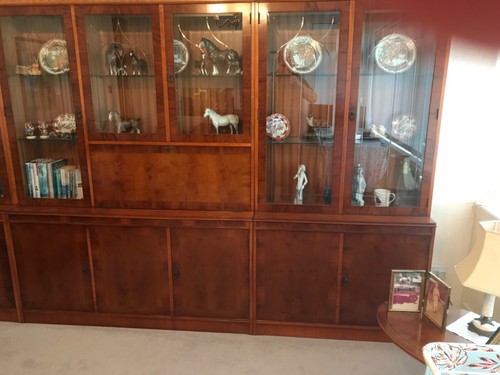 Yew bookcase display cabinet - yew,