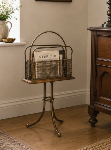 Art deco brass magazine - deco, rack