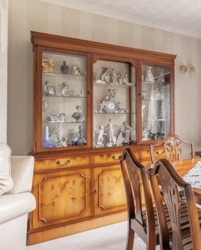 Large yew display cabinet - yew,