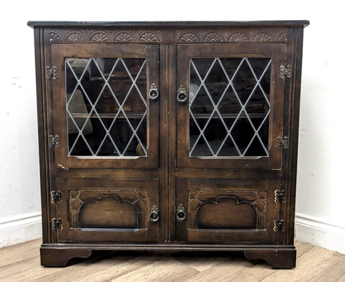 Bookcase vintage dark oak - bookcase,
