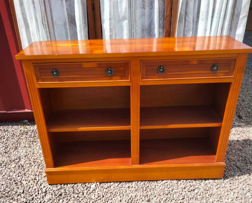 Yew wood bookcase with - , 2